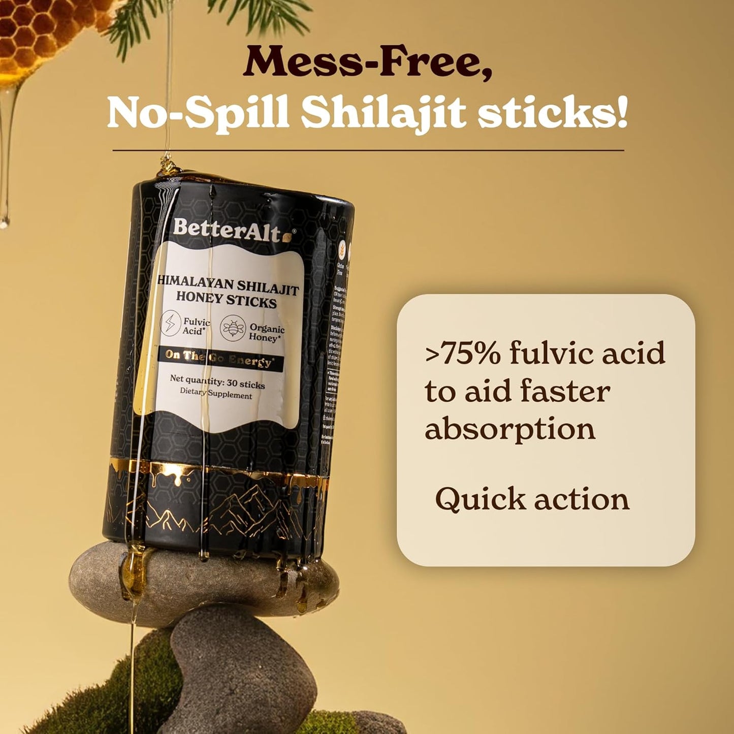 BetterAlt™ - Himalayan Shilajit Honey Sticks