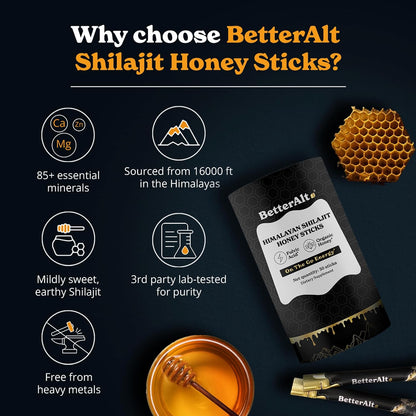 BetterAlt™ - Himalayan Shilajit Honey Sticks